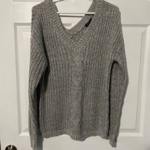 Oversized grey knit sweater from Dynamite